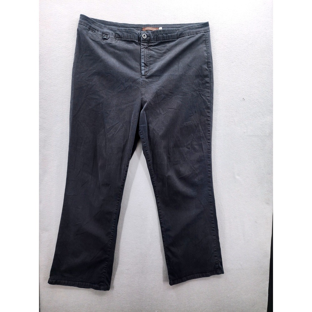 NYDJ Chino Pants 22W Gray Stretch Cotton Straight Leg Trousers Plus‎ Size USA